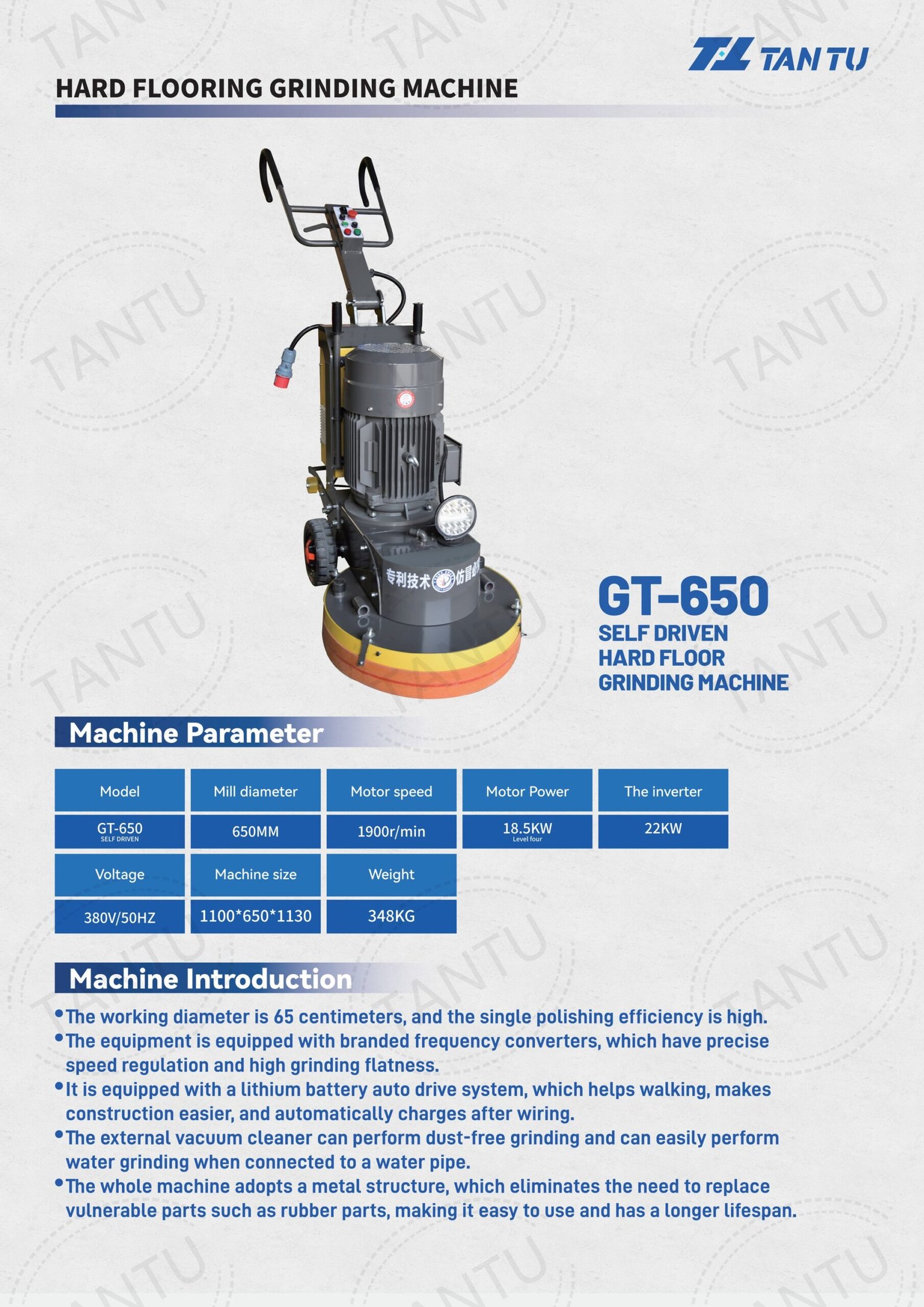 Floor Surface Roughening Machine 开面王GT-650 Parameters Floor Surface Roughening Machine 开面王GT-650 Parameters