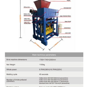 TT4-40 Type semi-automatic hopper brick machine technical parameters
