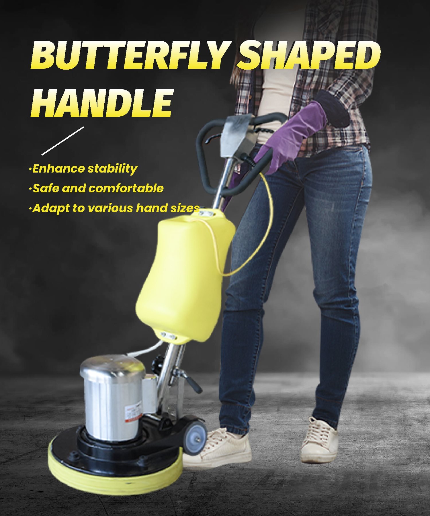 Floor Stone Polisher image 7 Floor Stone Polisher - GT-17 butterfly handle detail